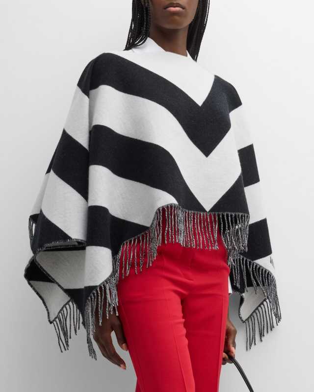 Chevron Stripe Wool-Cashmere Shawl